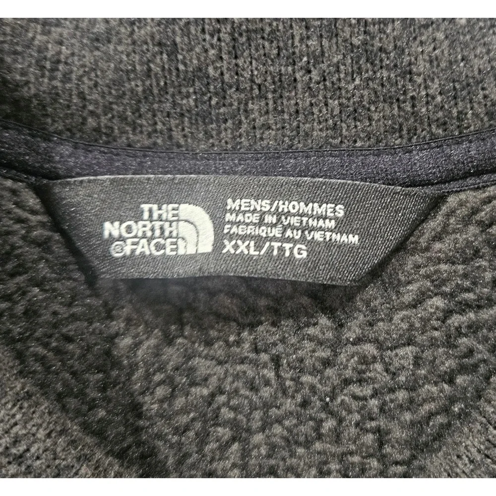 The North Face Full Zip Fleece Jacket Mens XXL Gray Bomber Collar